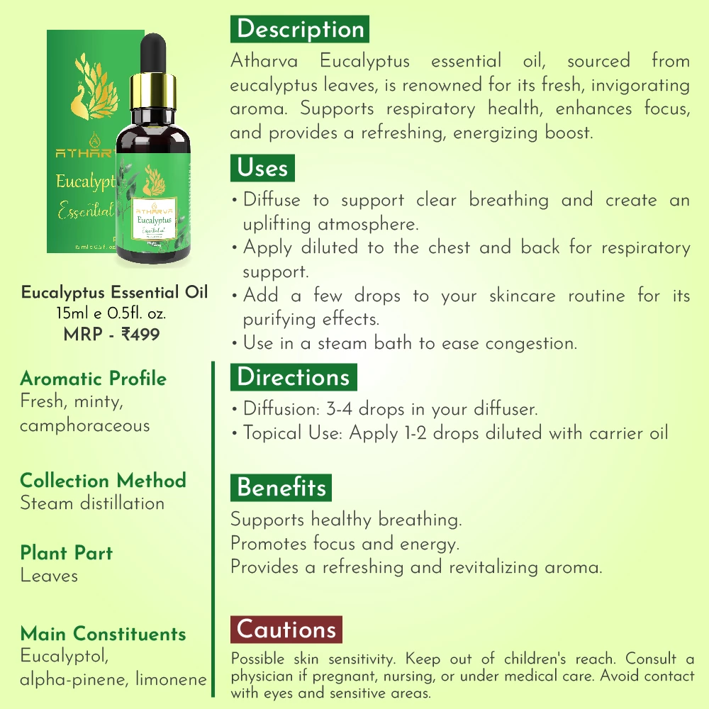 RBV B2B Atharva Eucalyptus Essential Oil (15ml)-12 Pcs.